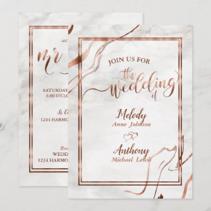 Invitation Inspiration moderne en cuivre et marbre italien Ma