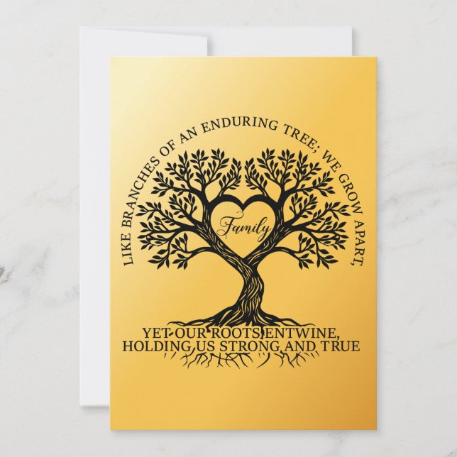 Invitation Inspirational family quotes on a tree with roots (Devant)