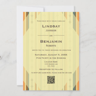 Invitation Inspiré moderne du milieu du siècle avec Mariage d