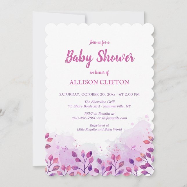 Invitation Inspirés par l'invitation du Baby shower naturel (Devant)
