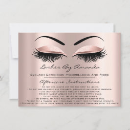 Invitation Instructions de suivi Lashes Rose Brows Maquillage