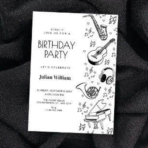 Invitation instruments de musique anniversaire