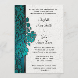 Invitation Interrompre l'invitation de l'Mariage Turquoise Da