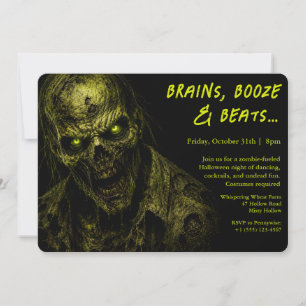 Invitation Invasion de zombies Fête de costumes d'Halloween