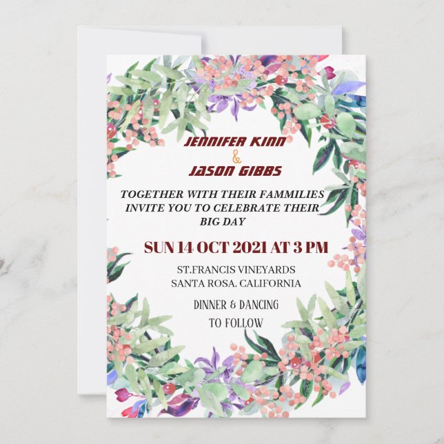 Invitation Invasion mariage (Devant)