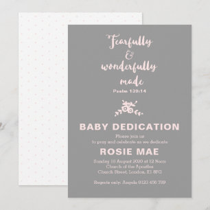 Invitation Invit de Dédication Bébé Fearful & Merveilleusemen