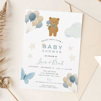 Invitation Invitación a Baby Shower de Teddy Bear