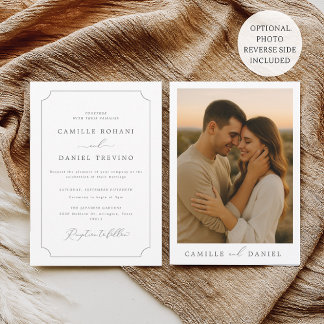 Invitation Invitación a la boda moderna minimalista con foto