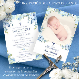 Invitation Invitación Bautizo para Niños Baptême espagnol