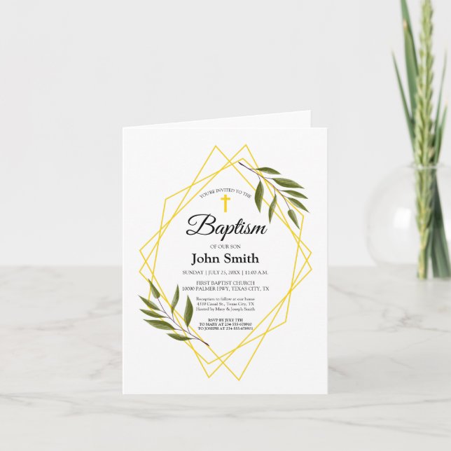 Invitation Invitación Bautizo Plegada (Devant)