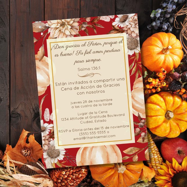 Invitation Invitación Cena de Acción de Gracias Cristiana (Créateur téléchargé)