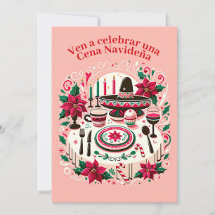 Invitation Invitación Cena Navideña Nochebuena espagnol