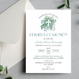 Invitation Invitacion Communion Primera Communion Feuille ver