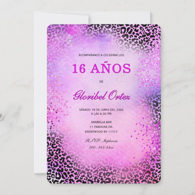 Invitation Invitación de 16 Años Mujer (Devant)