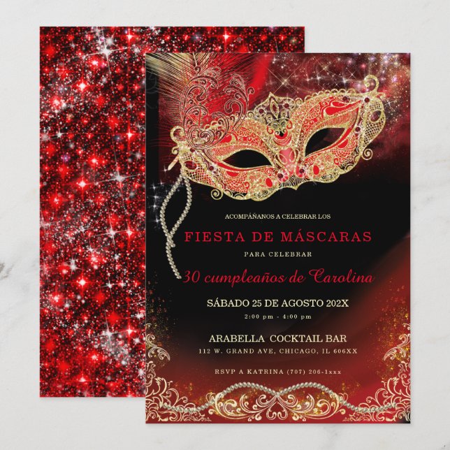 Invitation Invitación de 30 Años mujer (Devant / Derrière)