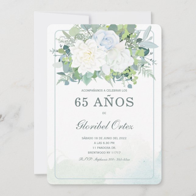 Invitation Invitación de 65 Años Mujer (Devant)