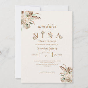 Invitation Invitacion de baby shower beige