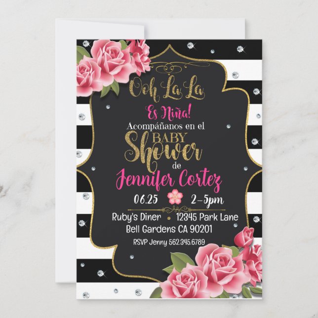 Invitation Invitacion de baby shower Es niña (Devant)