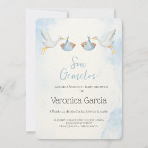 Invitation Invitacion de baby shower para gemelos