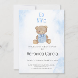 Invitation Invitacion de baby shower para niño tema osito