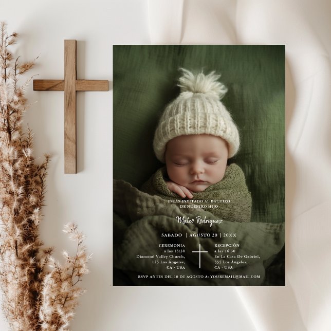Invitation invitación de bautizo para niño niña photo (Créateur téléchargé)
