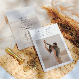 Invitation Invitación de Boda Boho y Moderna con 2 Fotos
