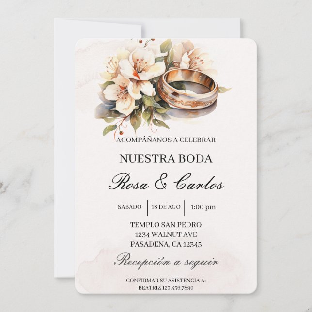 Invitation Invitacion de boda con anillo (Devant)