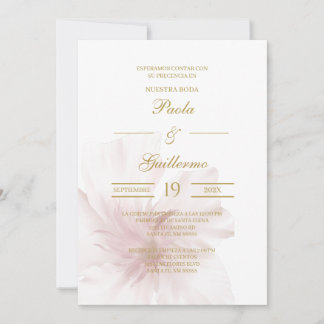 Invitation Invitación de boda con flor blanca