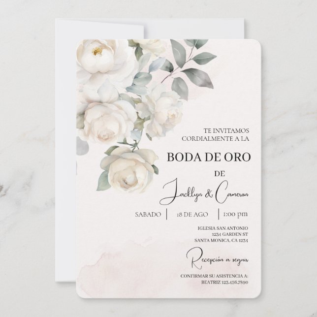 Invitation Invitación de boda de oro (Devant)