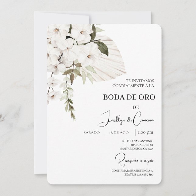 Invitation Invitación de boda de oro (Devant)