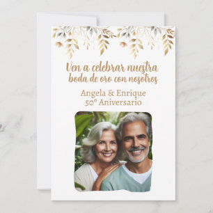 Invitation Invitación de boda de oro de 50 años con foto