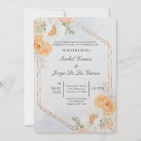 Invitacion de boda en espanol tema primavera