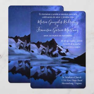 Invitation Invitacion de Boda Noche Estrellada en la Montaña