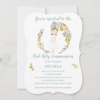 Invitation Invitación de Comunión MICAELA