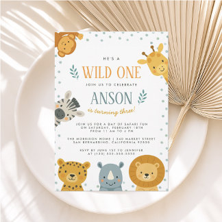 Invitation Invitación de cumpleaños a los animales de la jung