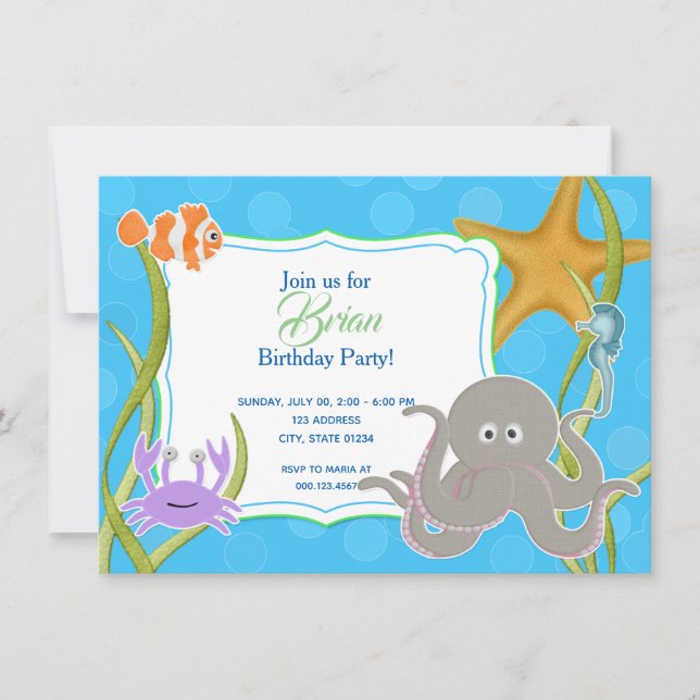 Invitation Invitación de Cumpleaños - EL mars de Bajo de (Devant)