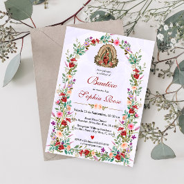Invitation Invitacion Espagnol De Bautizo Floral Baptême