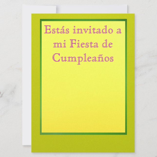 Invitation Invitación - Fiesta de Cumpleaños (Devant)