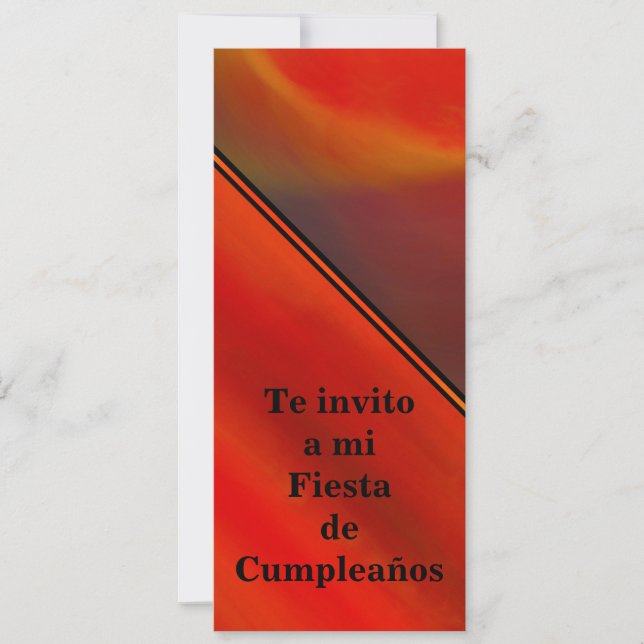 Invitation Invitación - Fiesta de Cumpleaños - Naranja (Devant)