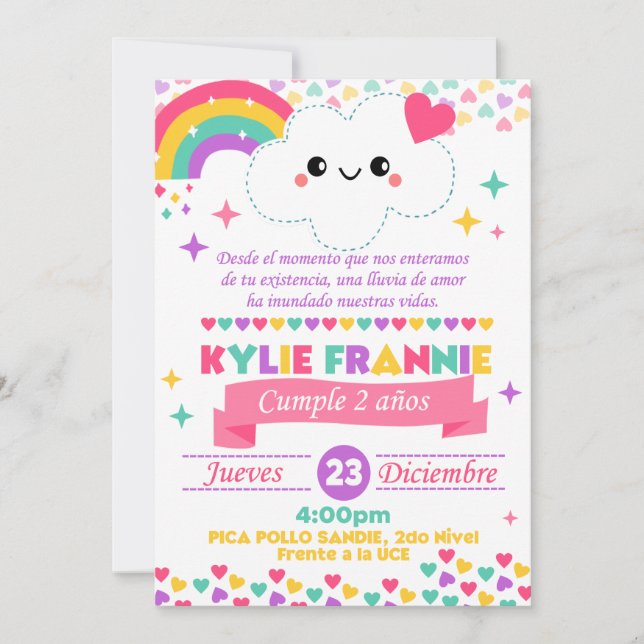 Invitation Invitación lluvia de amor  (Devant)