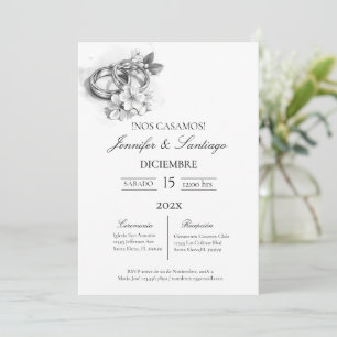 Invitation Invitación minimalista con anillo para boda