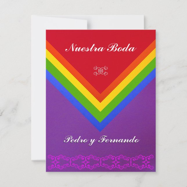 Invitation Invitación - Nuestra Boda - Bandera del arcoiris (Devant)