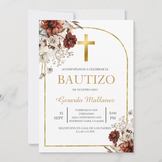 Invitation Invitación para bautismo  (Devant)