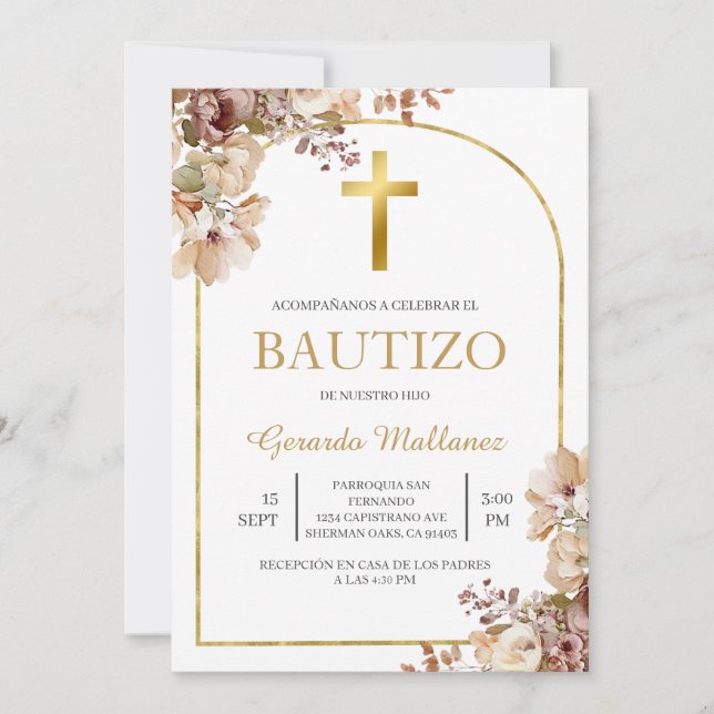 Invitation Invitación para bautismo (Devant)