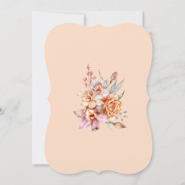 Invitation Invitación Personalizada Floral en Tonos Durazno  (Dos)