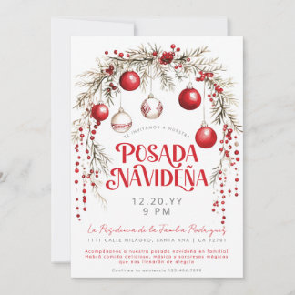 Invitation Invitacion Posada Navideña Espanol Espagnol
