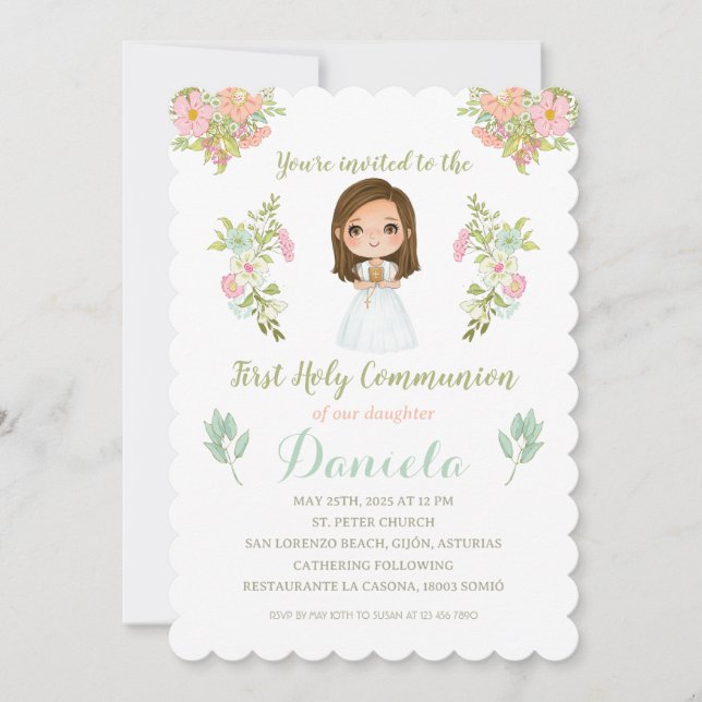 Invitation Invitación Primera Comunión DANIELA (Devant)