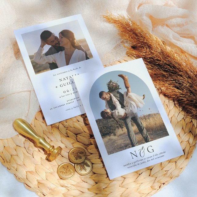 Invitation Invitaciones de Boda Elegantes y Modernas 2 Fotos (Créateur téléchargé)