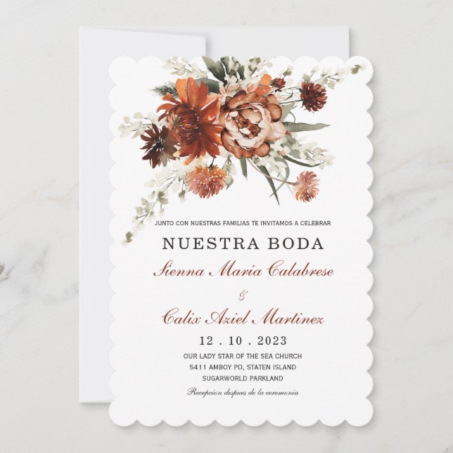Invitation Invitaciones De Boda Terracota Elegantes (Devant)