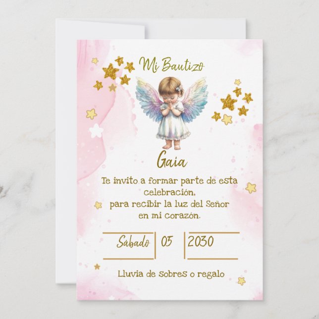 INVITATION INVITACIONES PARA BAUTIZO DE NIÑA (Devant)